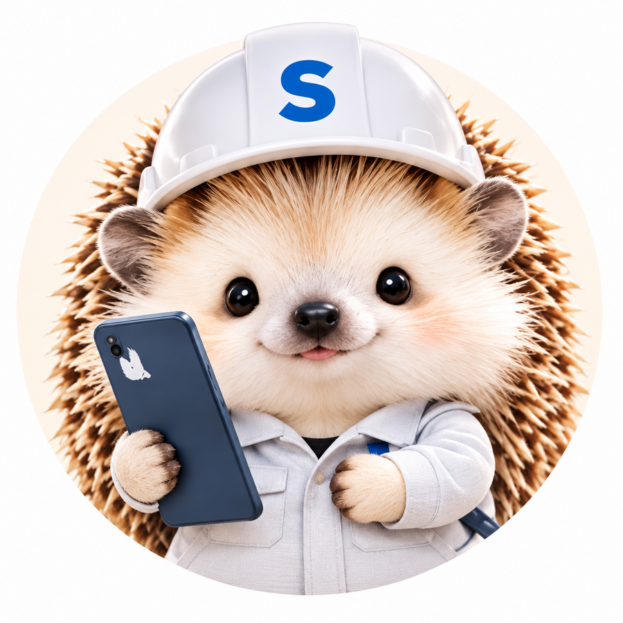 スマートフォンを持ったすぐ働くん